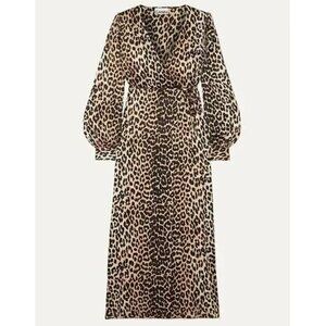Ganni Silk Leopard Print Dress